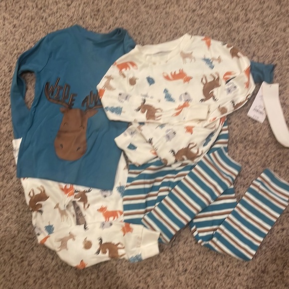 NWT Carters 4 Piece Set - Wildlife Forest Friends - 2 Tops & 2 pants =1 price - Picture 4 of 8